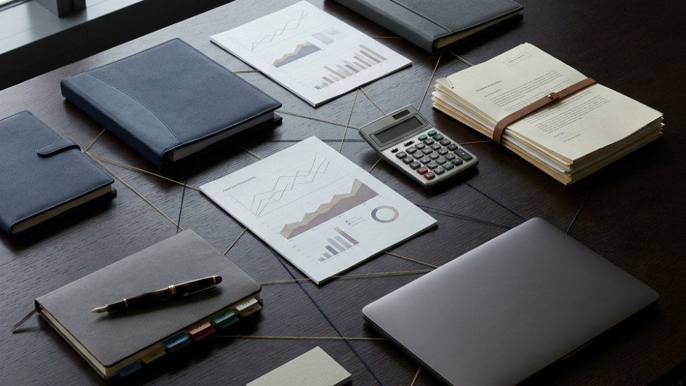 Advisers reviewing documents